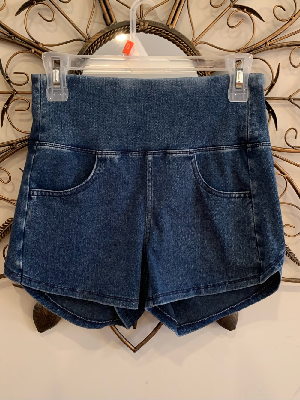 HALARA Dark Blue High-Waist Denim Shorts